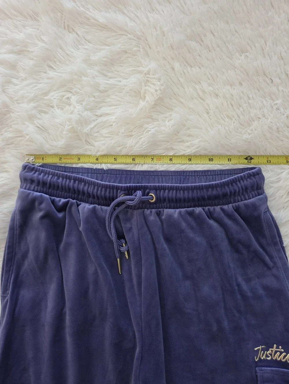 Justice Blue Velour Zip Up Hoodie Track Suit Girls Size L 12/14